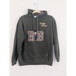 RARE 🔥 Vintage Betty Boop Hoodie Womens Sz M Hooded Sweatshirt 1/4 Zip